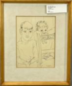 ‡ GLYN MORGAN (Welsh, 1926-2015) pencil on paper - entitled verso 'Two Boys', signed lower right, 26