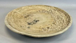 INDIAN MARBLE BOWL/PARAT, hand carved and with crater effect, 44cms (diam.) Provenance: private