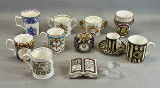 BOXED PORCELAIN COLLECTABLES, including Caverswall millennium paperweight and three commemorative