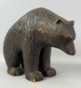BLACK FOREST TYPE CARVED FIGURE OF A SEATED BEAR, 30cms (h) Provenance: private collection