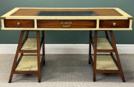 PER MARE PER TERRAM NAVIGATOR'S STYLE DESK, light wood with cream painted detail, rectangular top