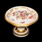 NANTGARW PORCELAIN MINIATURE TAZZA circa 1813-1820, shallow form with spreading circular base,