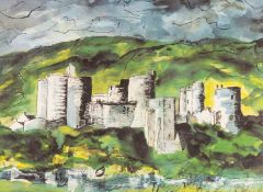 ‡ JOHN PIPER (1903-1992) offset lithograph - entitled 'Kidwelly Castle', 34 x 46cms Auctioneer's