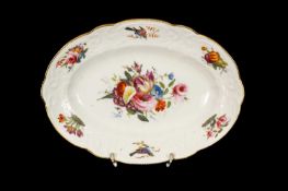 NANTGARW PORCELAIN OVAL DESSERT DISH circa 1814-1820, of Brace Service type, painted with central