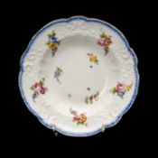 NANTGARW PORCELAIN SOUP PLATE, circa 1813-20, from the Althorp Service, lobed form with moulded