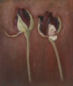 ‡ SIGRID MULLER (b.1962) mixed media - entitled verso, 'Red Roses' on Martin Tinney Gallery label,