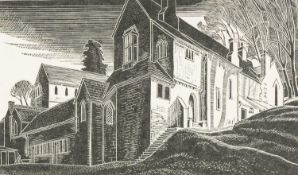 ‡ EDGAR HOLLOWAY (1914-2008) wood engraving - abbey, 7.5 x 12.5cms Provenance: private collection