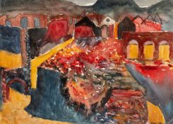 ‡ GEORGE LITTLE (1927-2017) watercolour - entitled verso, 'Industrial Dereliction, Lower Swansea