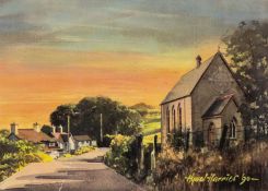 ‡ HYWEL HARRIES (1921-1990) colour print - Pisgah Chapel in Aberystwyth, printed signature, dated '