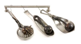 ‡ ROBERT HARDING (b. 1954) cast iron and steel sculpture - entitled 'Vegetable Spoons', 58cms (h)