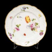 NANTGARW PORCELAIN PLATE circa 1813-1820, border with high relief moulding, Duke of Newcastle