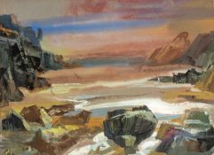 ‡ RAY HOWARD-JONES (1903-1996) gouache - entitled verso, 'South Haven, Scalmeye', signed and