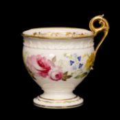 SWANSEA PORCELAIN CABINET CUP circa 1814-1826, of bell shaped form, with circular spreading foot,