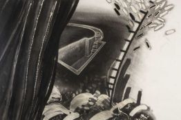 ‡ ALUN EVANS (b.1945) charcoal on paper - entitled verso, ' Nurturing Landscape', signed and