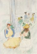 ‡ VERA BASSETT (1912-1997) watercolour - figures dancing, 53 x 37cms Provenance: private