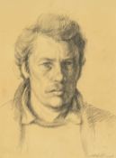 ‡ HARRY HOLLAND (b. 1941) pencil on paper - entitled verso 'Self Portrait' on Ffin Y Parc Gallery