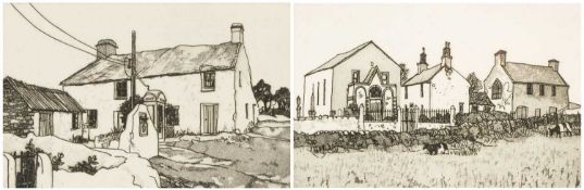 ‡ AUDREY HIND (b. 1936) pair of limited edition (AP) etchings - 'Carmel' and 'Maenaddwyn', signed,