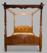 MODERN PINE FOUR POSTER BED FRAME, king size, 215 (h) x 165 (w) x 215cms (d) Provenance: consigned