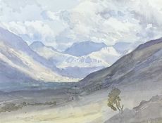 DAVID WOODFORD (b. 1938) watercolour - Eryri landscape, signed, 21 x 27cms Provenance: private