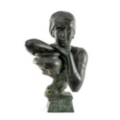 EMMANUEL VILLANIS SCULPTURE 'REBECCA AU PUITS', late 20th C., patinated bronze or copper alloy Art