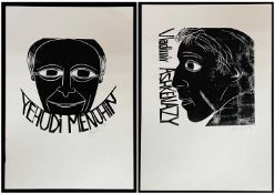 ‡ PAUL PETER PIECH (American, lived / worked Wales 1920-1996) woodcut prints - two black and white