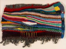 CLAUDINE BROWN (1936-2019) large woollen tapestry featuring braids - untitled, monogrammed, 73 x