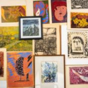 GWILYM PRICHARD & CLAUDIA WILLIAMS collection of artworks, portraits, landscapes and prints, most