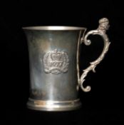 LIMITED EDITION SILVER COMMEMORATIVE TANKARD, 1977, created by The Birmingham Mint to celebrate