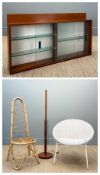 SELECTION OF 'RETRO' FURNITURE including white 'Lusty' Lloyd Loom circular chair, high-back bamboo &