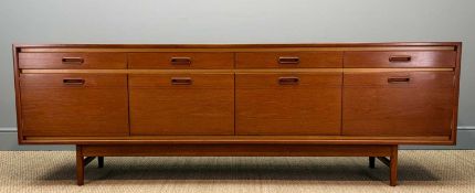 MID-CENTURY WHITE & NEWTON LONG JOHN SIDEBOARD, four frieze drawers with scalloped handles, right