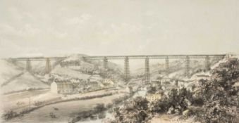 MACLURE, MACDONALD & MACGREGOR AFTER H. J. COOKE lithograph - entitled 'Crumlin Viaduct, on the Taff