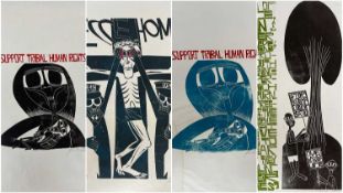 ‡ PAUL PETER PIECH (American, lived/worked Wales, 1920-1996) limited edition woodcut prints (4) -