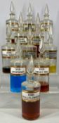 COLLECTION OF ELEVEN CLEAR GLASS APOTHECARY BOTTLES, 19th century, labels including 'Colwyn Bay