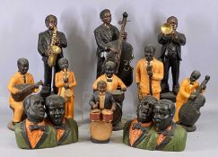 RESIN JAZZ MUSICIAN FIGURES, eleven various, 38cms (h) the tallest Provenance: private collection