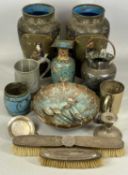 CLOISONNE PAIR OF VASES, 26cms tall, hallmarked silver assortment, etc Provenance: deceased estate