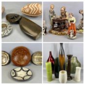 ASSORTED DECORATIVE GROUP to include four Capodimonte figure groups; cobbler with girl, 26cms (h),