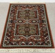 PAST TIMES WOOL LOOK RUG, fringed ends, 158 x 116cms Provenance: private collection Flintshire