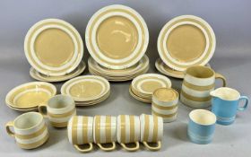 T. G. GREEN ORIGINAL CORNISH KITCHENWARE, mustard and cream banded dinner and tea service, approx.