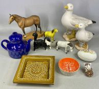 ASSORTED 20TH CENTURY CERAMICS, Bristolia Italian bowl, orange glazed with abstract design, 12cms (