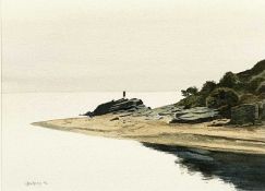 ‡ ROB PIERCY (b. 1946) watercolour - Borth y Gest, signed and dated '92 lower left, 26 x 36cms