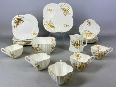 WILEMAN EARLY FOLEY TEA SERVICE, gilt floral decoration, black printed marks, 18 pieces