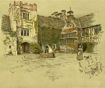 CECIL CHARLES WINDSOR ALDIN (British, 1870-1935) colour print - 'Ightham Mote House', signed in