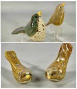 RACHEL WOOD four ceramic pottery birds Provenance: private collection Gwynedd