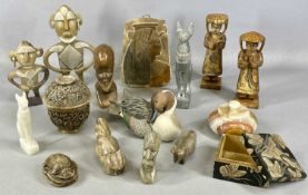 SOAPSTONE & SIMILAR, EASTERN & OTHER ORNAMENTAL PIECES, a good collection Provenance: private