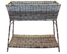RATTAN EFFECT TWO-TIER PLANTER, 82 (h) x 82 (w) x 30cms (d) Provenance: private collection Conwy