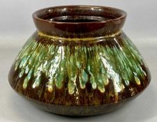 LINTHORPE RETRO JARDINIÈRE, green/brown mottled glaze, impressed marks, 24 x 40cms Provenance: