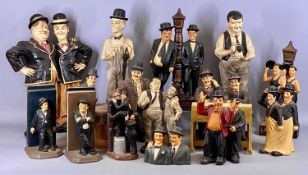 LARGE COLLECTION OF NOVELTY LAUREL & HARDY RESIN FIGURES, 50cms (h) the tallest Provenance:
