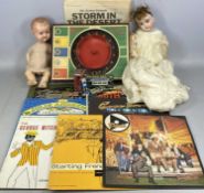 ASSORTED COLLECTABLES, including German bisque headed doll with sleeping brown eyes, open mouth,