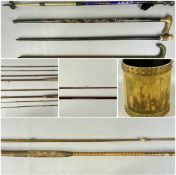 ASSORTED ITEMS, various vintage fishing rods, including Hardy 'Loch' bamboo three-piece and two