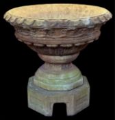 RECONSTITUTED STONE CIRCULAR FOUNTAIN, in three sections, 96cms (diam.) Provenance: private